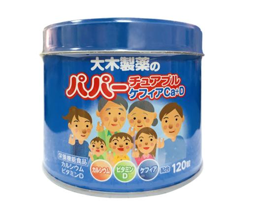 【保税仓】日本 大木 儿童维生素D+钙软糖酸奶味蓝瓶120粒 商品图0