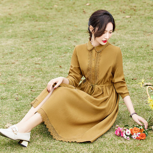 洋气减龄时尚舒适收腰显瘦碎花文艺连衣裙HR-WN089 商品图2