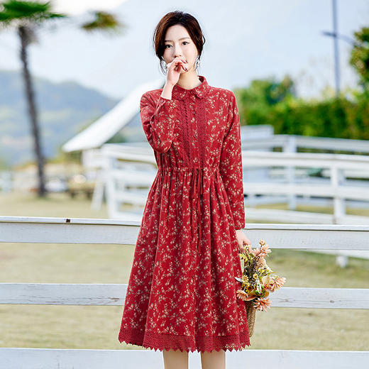 HR WN039时尚潮流舒适显瘦蕾丝碎花连衣裙 商品图2