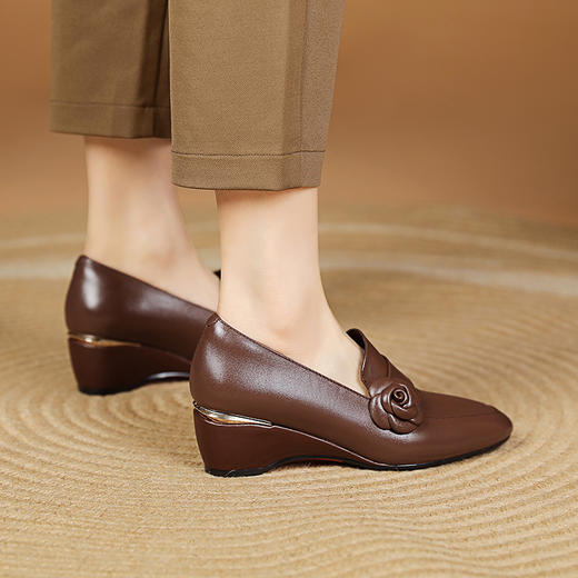 舒适百搭，真皮尖头坡跟小皮鞋XYM-k730 商品图10