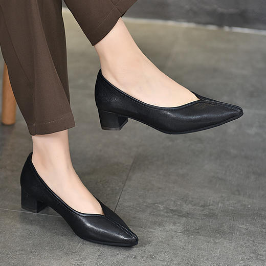 TN T58630-2法式真皮浅口鞋羊皮单鞋 商品图3