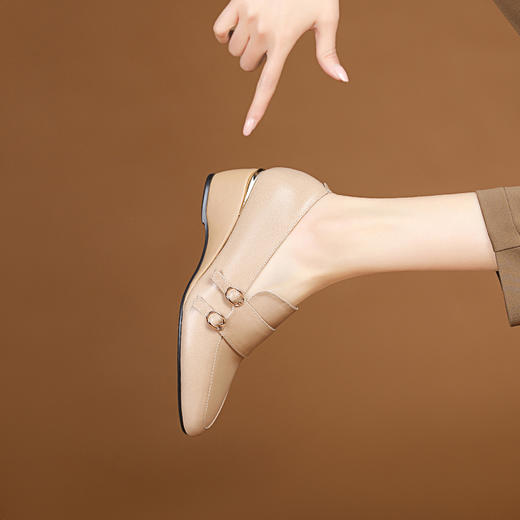 纯色简约，坡跟真皮单鞋MYX-k732 商品图9