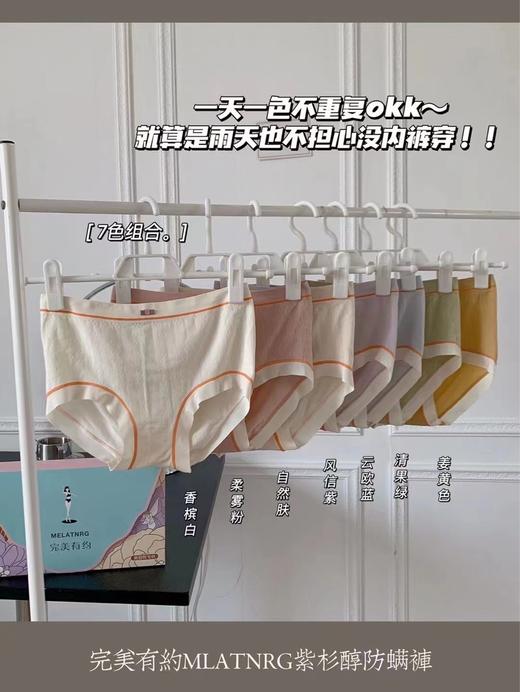 【换季大换新 1周7天不重样】紫杉醇防螨裤 完美有约女士内裤礼盒装 提臀抑jun底档三角裤 40支面料 商品图4