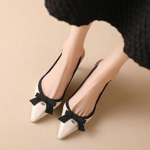 春季新款，时尚撞色蝴蝶结尖头凉鞋JZX-21-100 商品图2
