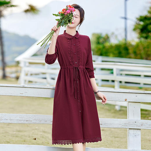 洋气减龄时尚舒适收腰显瘦碎花文艺连衣裙HR-WN089 商品图6