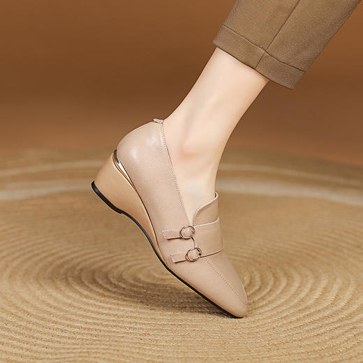 纯色简约，坡跟真皮单鞋MYX-k732 商品图8