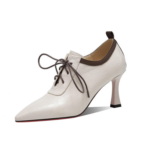 尖头细跟高跟系带深口黑色气质女士高跟鞋GLS512 商品图4