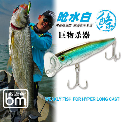 蓝旗鱼呛水白条白鲦远投沉水米诺全泳层翘嘴鲈鱼鱤鱼军鱼路亚假饵 商品图0