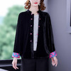 盘扣唐装印花翻袖气质上衣，真丝丝绒外套AHM-mmj0717 商品缩略图3
