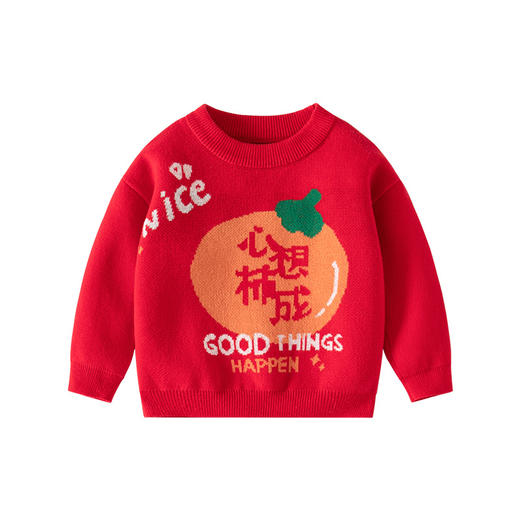 心想柿成纯棉韩版儿童毛衣A类套头针织婴儿毛衣春秋加厚儿童毛衣 商品图4