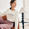 OLrain欧芮儿法式白色长袖T恤女早春2023年新款字母刺绣正肩上衣 商品缩略图0