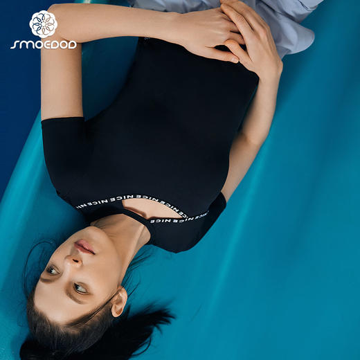 水沐伊朵2023春夏新款短袖性感镂空健身弹性运动上衣T恤无胸垫5875 商品图4