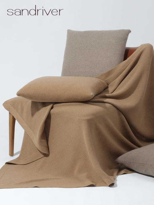 针梭相拼自然色羊绒毯 SJF91P252N 商品图5