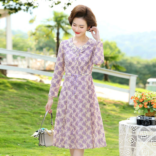 YCE A945-1806连衣裙洋气40岁50收腰裙 商品图1