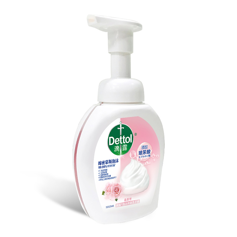 【滴露】慕斯泡泡沫抑菌洗手液 家用成人儿童 玻尿酸洗手液250ml*3