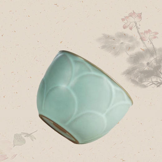 茗器｜东道汝窑莲花杯（壬寅天青·2023情人节纪念款）一杯子，一辈子，小手一牵，岁岁年年，地久天长，杯杯都是真感情～全网限量发售！ 商品图3