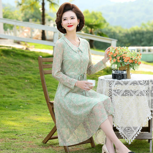 YCE A945-1806连衣裙洋气40岁50收腰裙 商品图3