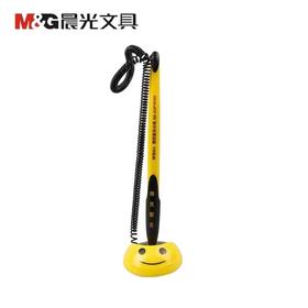 晨光AGP16103微笑台笔中性笔笑脸银行前台桌面粘贴固定带绳签字笔