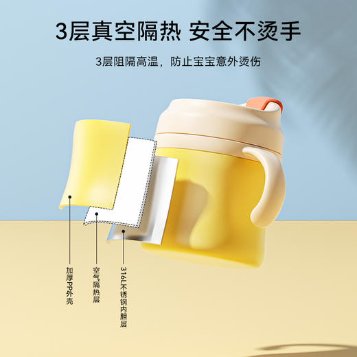 小袋鼠巴布牛奶杯儿童带刻度宝宝喝奶杯吸管可加热豆浆燕麦杯防摔 商品图2