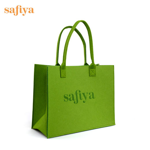Safiya/索菲娅 定制logo绿色毡毛袋托特包时尚大小便携手袋 SF31211001 商品图2
