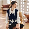 OLrain欧芮儿法式菱格毛衣马甲女早春2023新款英伦风减龄针织背心 商品缩略图0