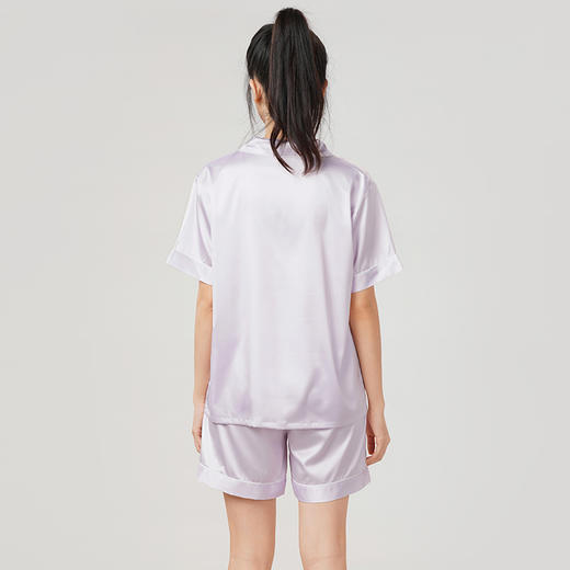 都市丽人哑光弹力色丁薄短袖家居服睡衣新年本命年红品LH30A5 商品图2