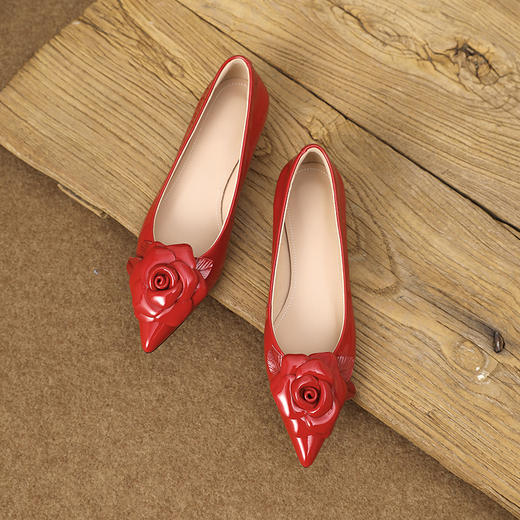 尖头气质款，女平底头层牛皮单鞋单鞋穿出高跟气质气质感满满XHD-D2326 商品图5