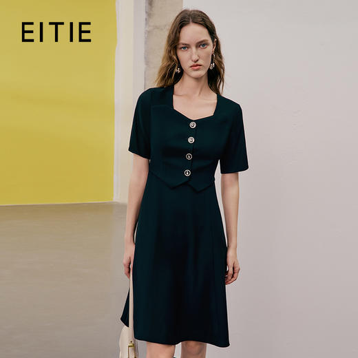 EITIE爱特爱春季新款气质时尚高腰显瘦连衣裙7307037 商品图0
