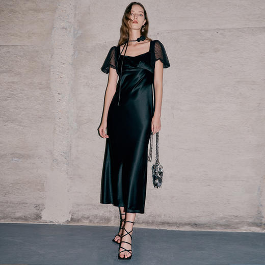 EITIE爱特爱春季新款洋气气质高腰显瘦礼服连衣裙长裙7377006 商品图4