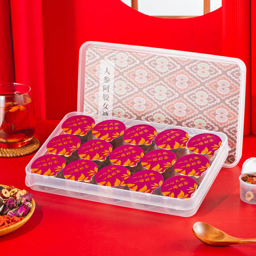 【拒绝黄花瘦！人参阿胶女神茶】女人气血茶15罐/盒，小罐组合花茶轻奢礼盒套装，阿胶人参桂圆红枣枸杞节日送礼优选夏日中式好物七夕情人节健康 商品图1