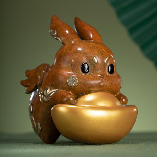 【预售  下单后排队10天发货】朱炳仁·铜 大师兔家族系列 福兔送财创意铜雕兔摆件萌宠家居饰品办公桌面摆件 商品图2