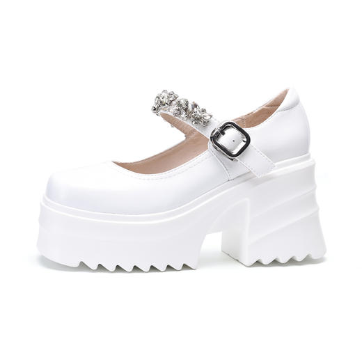 舒适减龄，厚底增高钉珠平头玛丽珍皮鞋ZM-M2879 商品图7