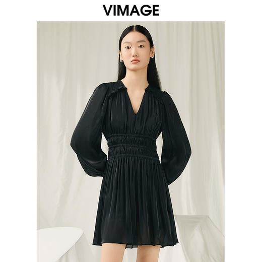 VIMAGE纬漫纪春季新款收腰修身气质显瘦连衣裙V1907549 商品图0