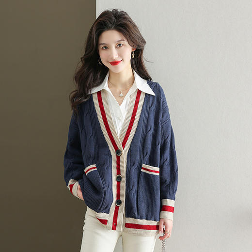 春季麻花针织开衫，外搭宽松洋气毛衣外套CC-JY-919 商品图2