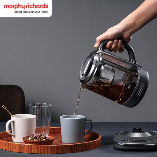 摩飞电器（Morphyrichards）养生壶煮茶器煮茶壶智能升降电水壶烧水壶电热水壶迷你玻璃花茶壶黑茶 MR6088 商品图1
