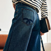 OLrain欧芮儿法式蓝色牛仔裤女早春2023年新款高腰直筒阔腿长裤 商品缩略图9