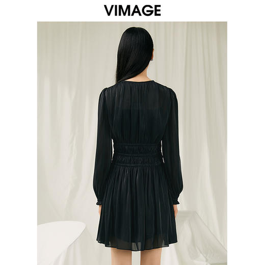 VIMAGE纬漫纪春季新款收腰修身气质显瘦连衣裙V1907549 商品图4