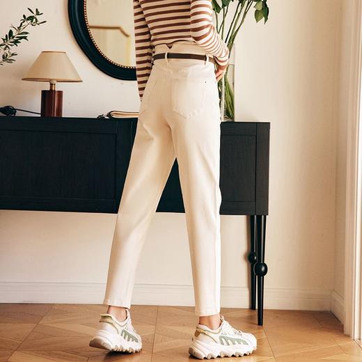 OLrain欧芮儿法式白色牛仔裤女早春2023新款高腰显瘦阔腿直筒裤子 商品图1