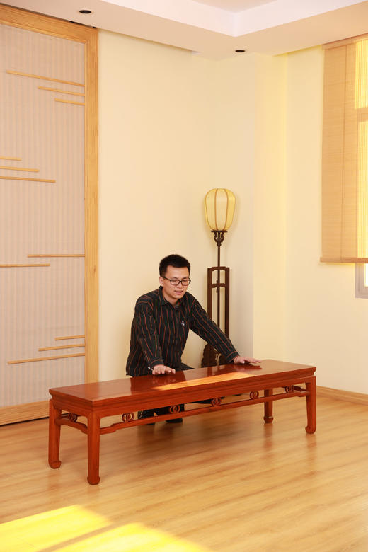 红桥红  家具严选  缅甸花梨（大果紫檀）【双环马蹄腿床尾凳】 商品图4