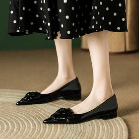 尖头气质款，女平底头层牛皮单鞋单鞋穿出高跟气质气质感满满XHD-D2326