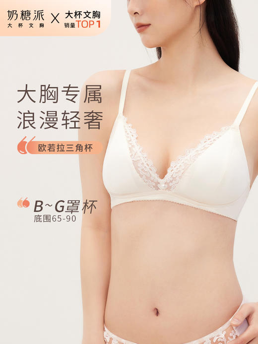 【预售】奶糖派大杯文胸欧若拉系列真丝法式奢华刺绣三角杯文胸 商品图0