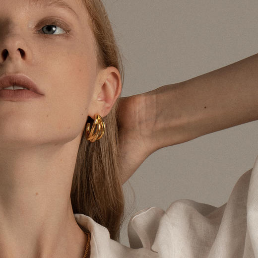 时尚简约 UNFOLDS 多重奏不规则耳环 The Quartet Earrings Gold / Silver 商品图3