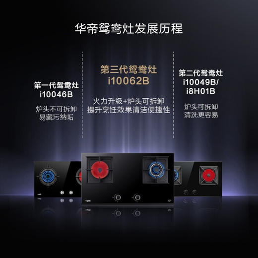 华帝（VATTI）燃气灶（天然气）家用*灶双灶具 70%热效率 分区烹饪 5.0kW猛火 钢化玻璃 JZT-i10062B 商品图2