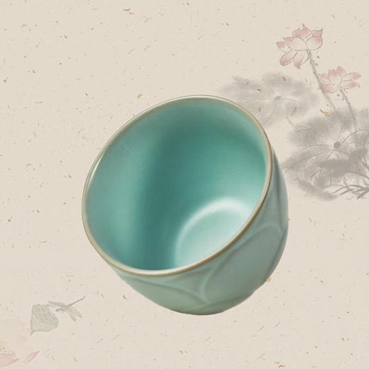 茗器｜东道汝窑莲花杯（壬寅天青·2023情人节纪念款）一杯子，一辈子，小手一牵，岁岁年年，地久天长，杯杯都是真感情～全网限量发售！ 商品图4