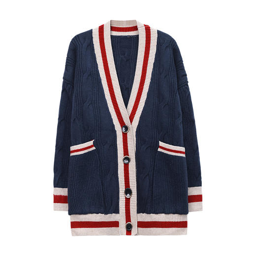 春季麻花针织开衫，外搭宽松洋气毛衣外套CC-JY-919 商品图4