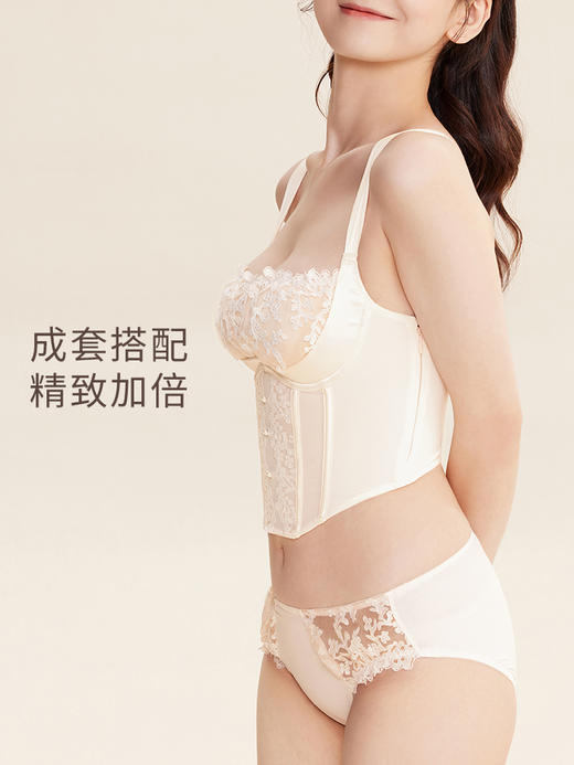 奶糖派大杯文胸欧若拉系列真丝法式奢华刺绣文胸蕾丝胸衣 商品图4
