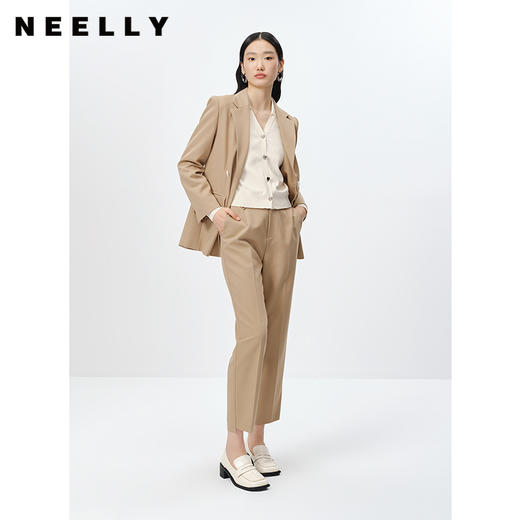 NEELLY纳俪商场同款2023春季新款西装外套女小众爱心扣短外套上衣N23021W01058 商品图1