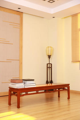 红桥红  家具严选  缅甸花梨（大果紫檀）【双环马蹄腿床尾凳】