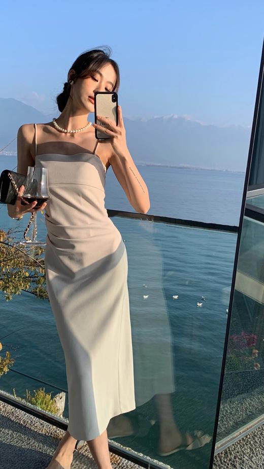 【门店同款】春季一字肩褶皱吊带裙 149687381 商品图2