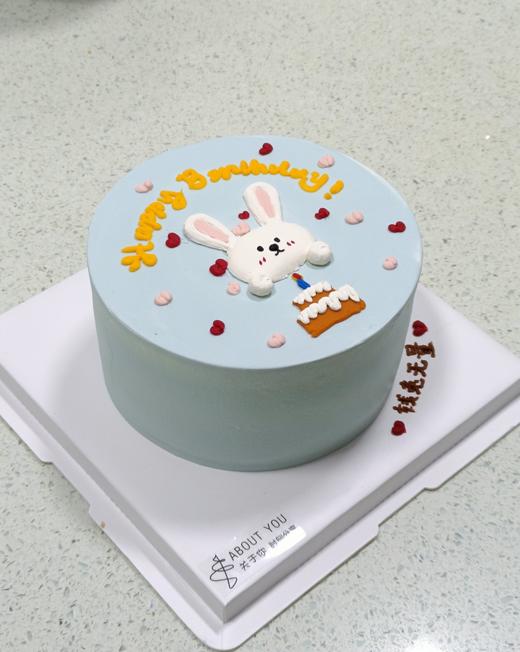 手绘小白兔一鲜奶动物奶油蛋糕 商品图0
